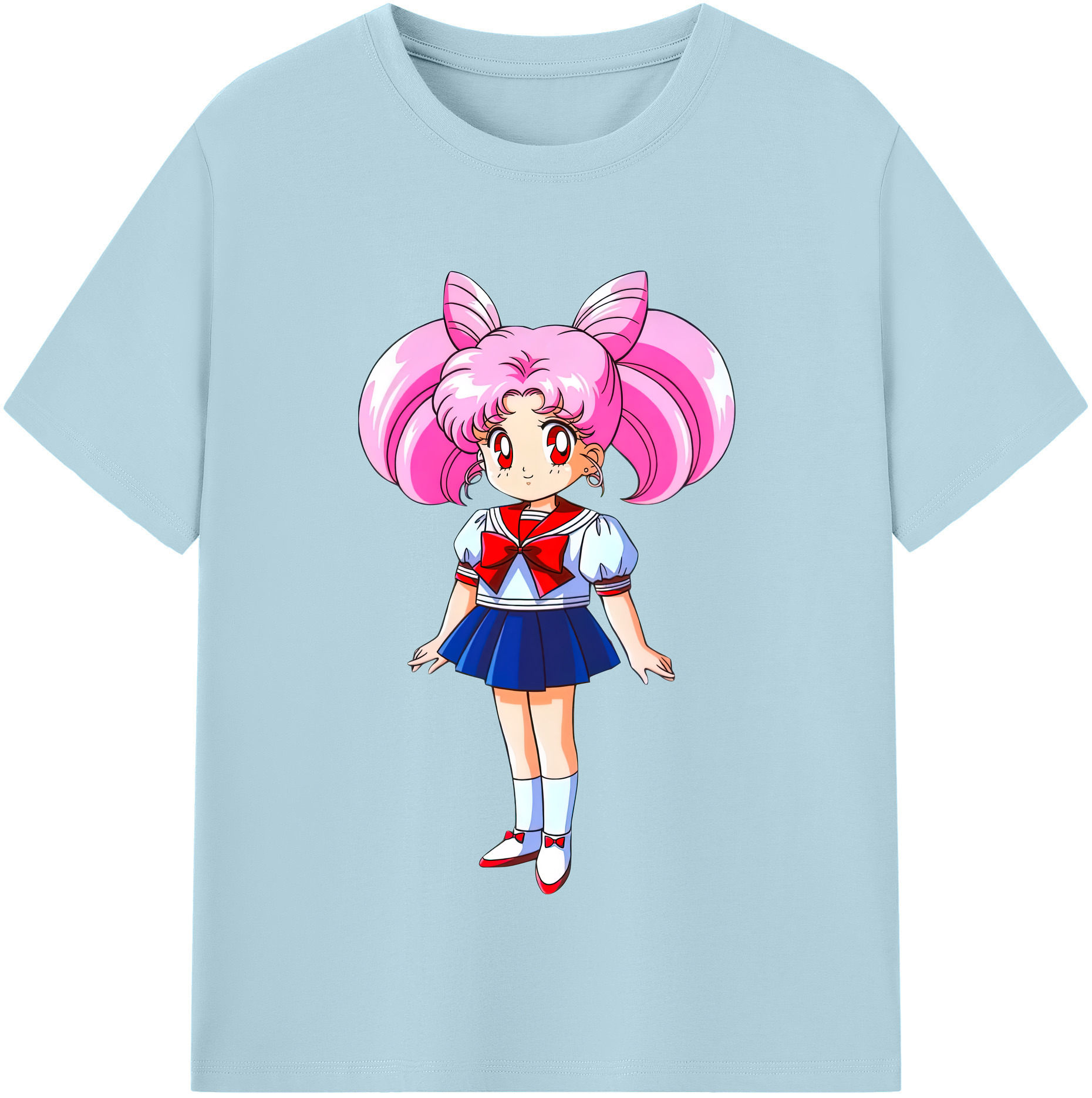 （画像用） 美少女戦士セーラームーン ちびうさ Sailor Moon Chibiusa Tsukino Usagi Small Lady Serenity 綿100％半袖Tシャツ（フロントプリント）
